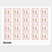 Boho Boerderij Dier 1e Verjaardag | Cute Rustieke  Vierkante Sticker (Vel)