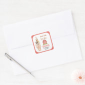 Boho Boerderij Dier 1e Verjaardag | Cute Rustieke  Vierkante Sticker (Envelop)