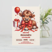 Boho Boerderij Heilige Koe Hoogland 1e Verjaardag Kaart (Staand voorkant)