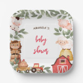 Boho Boerderij Leuke Dieren Baby shower Papieren Bordje (Voorkant)