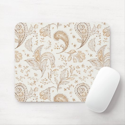 Boho Boheem Crème Paisley Muismat (Met muis)