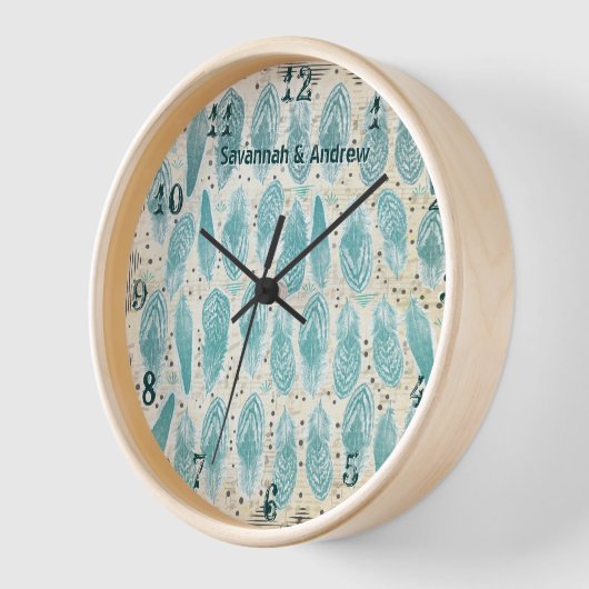 Boho Boheem Effen Teal Veerpatroon (Hoek)