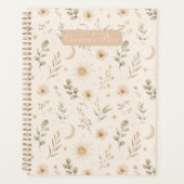 Boho Boheemien Bloem Maans Zon Botanisch Planner (Voorkant)