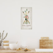 Boho Boheemien Hoog Ambities Pijlen Veren Rustiek Poster (Keuken)