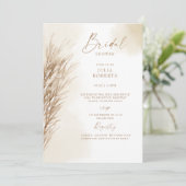 Boho Boheemien Pampagras Crème Bruiloftsfeest Kaart (Staand voorkant)