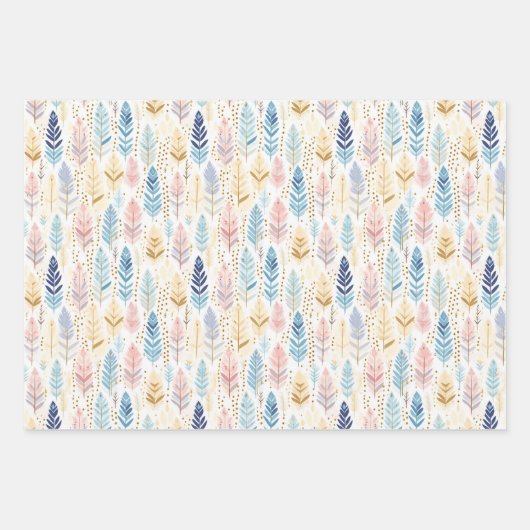 Boho Boheemse All-Gelegenheid Pastel Waterverf Set Inpakpapier Vel (Voorkant 3)