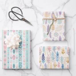 Boho Boheemse All-Gelegenheid Pastel Waterverf Set Inpakpapier Vel