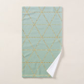 Boho Boheemse Chic Goud & Mint Geometrisch Glamour Bad Handdoek (Handdoek)