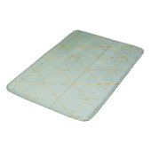 Boho Boheemse Chic Goud & Mint Geometrisch Glamour Badmat (Gekanteld)