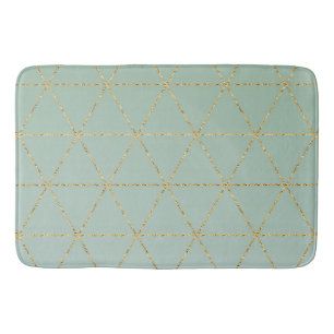 Boho Boheemse Chic Goud & Mint Geometrisch Glamour Badmat
