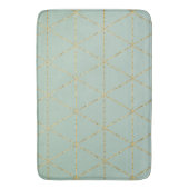 Boho Boheemse Chic Goud & Mint Geometrisch Glamour Badmat (Voorkant Verticaal)