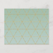 Boho Boheemse Chic Goud Mint Moderne Save Date (Achterkant)