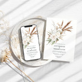 Boho Boheemse Gedroogde Bloemen Foto & QR Code Tro Kaart