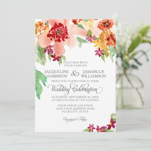 BOHO Boheemse Herfst Herfst Zomer Bloemen Waterver Kaart (Staand voorkant)