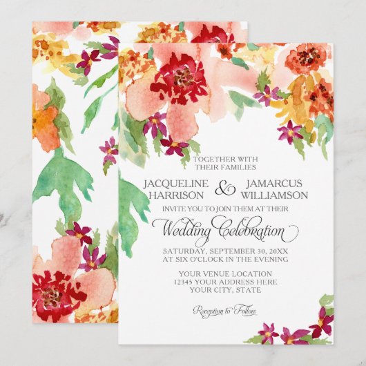 BOHO Boheemse Herfst Herfst Zomer Bloemen Waterver Kaart (Voorkant / Achterkant)