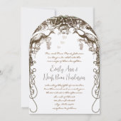 Boho Boheemse Landelijke Pauw Vintage Liefdesvogel Kaart (Voorkant)