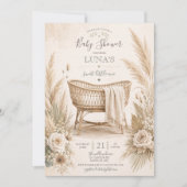 Boho Boheemse Pampas Baby Shower Uitnodiging (Voorkant)