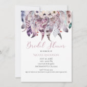 Boho Boheemse Veren Bruidsfeest Uitnodigingen (Voorkant)