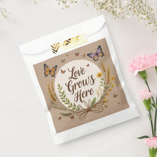 Boho Boheemse Wilde bloemen, vlinders, tarwe Bedankzakje (Gezegeld)