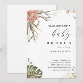 boho bohemen baby shower-uitnodiging kaart (Voorkant / Achterkant)