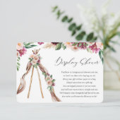 Boho bohemen floral teepee rustige douche informatiekaartje (Staand voorkant)