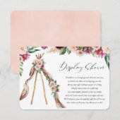 Boho bohemen floral teepee rustige douche informatiekaartje (Voorkant / Achterkant)