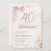 Boho Bohemian 40 en Fabulous Dames 40th Birthday Kaart (Voorkant)