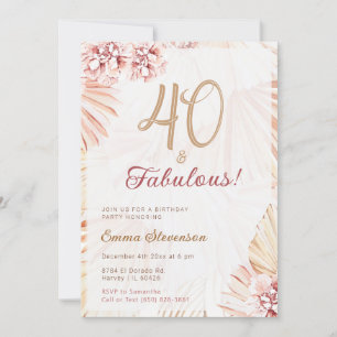 Boho Bohemian 40 en Fabulous Dames 40th Birthday Kaart