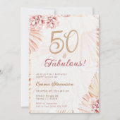 Boho Bohemian 50 en Fabulous Dames 50th Birthday Kaart (Voorkant)