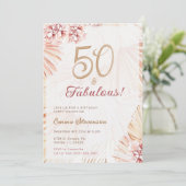 Boho Bohemian 50 en Fabulous Dames 50th Birthday Kaart (Staand voorkant)