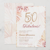 Boho Bohemian 50 en Fabulous Dames 50th Birthday Kaart (Voorkant / Achterkant)