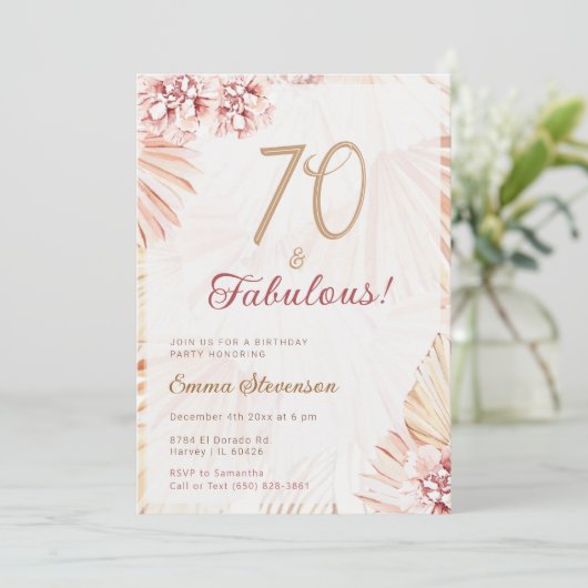 Boho Bohemian 70 en Fabulous Dames 70th Birthday Kaart (Staand voorkant)