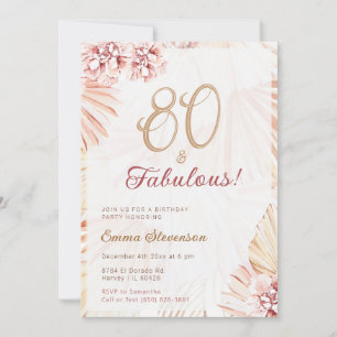 Boho Bohemian 80 en Fabulous Dames 80th Birthday Kaart