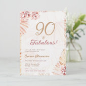 Boho Bohemian 90 en Fabulous Dames 90th Birthday Kaart (Staand voorkant)
