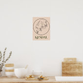 Boho Bohemian Abstract Minimale Stijl Poster (Keuken)