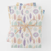 Boho Bohemian All-Occasion Pastel Waterverf Set Inpakpapier Vel (In situ)