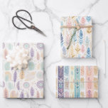 Boho Bohemian All-Occasion Pastel Waterverf Set Inpakpapier Vel<br><div class="desc">Verbeter uw cadeaupresentaties met deze prachtige set van drie Boho pastel waterverf inpakpapier vellen. Elk vel toont een uniek ontwerp in delicate, kalmerende tinten, waaronder tinten blauw, roze, paarse en een zacht grijs. Het subtiele kleurenpalet voegt een vleugje sophisticatie toe, waardoor deze lakens perfect zijn voor elke speciale gelegenheid, van...</div>