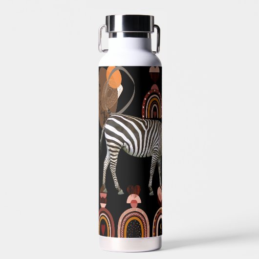 Boho Bohemian Animals Rainbows Modern Art Zebras Waterfles (Voorkant)