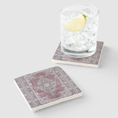 BOHO BOHEMIAN ART PRINT IN BURGUNDY WINE STENEN ONDERZETTER (Zijkant)