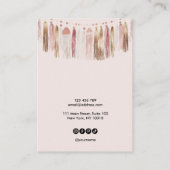 Boho Bohemian Blush Roze Oorbel Ketting Display Visitekaartje (Achterkant)