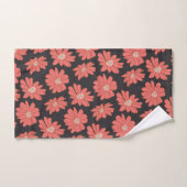 Boho Bohemian Botanical Flowers in marine en Red Bad Handdoek (Handdoek)