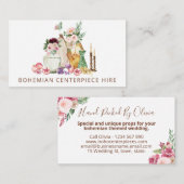 Boho Bohemian Centerpart Jar Vase Wedding Hire Visitekaartje (Voorkant / Achterkant)