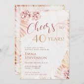 Boho Bohemian Cheers 40 jaar Dames 40ste verjaarda Kaart (Voorkant / Achterkant)