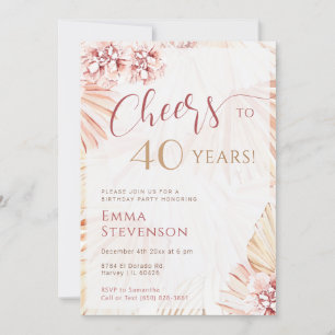 Boho Bohemian Cheers 40 jaar Dames 40ste verjaarda Kaart