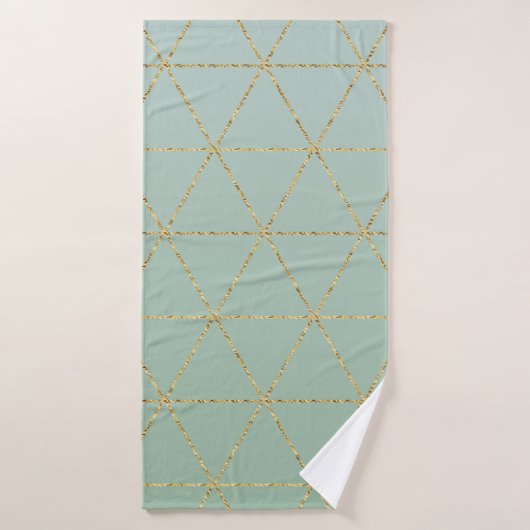 Boho Bohemian Chic Gold en Mint Geometric Glam Bad Handdoek (Badhanddoek)