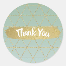 Boho Bohemian Chic Gold Mint Modern Sweet 16 Party Ronde Sticker