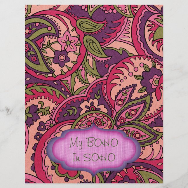 BOHO Bohemian Colorful Paisley Scrapbook Paper (Voorkant)