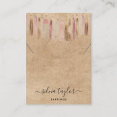 Boho Bohemian Craft Papier Oorbel Ketting Display Visitekaartje (Voorkant)