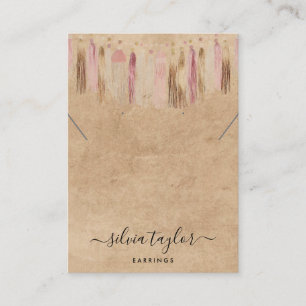 Boho Bohemian Craft Papier Oorbel Ketting Display Visitekaartje