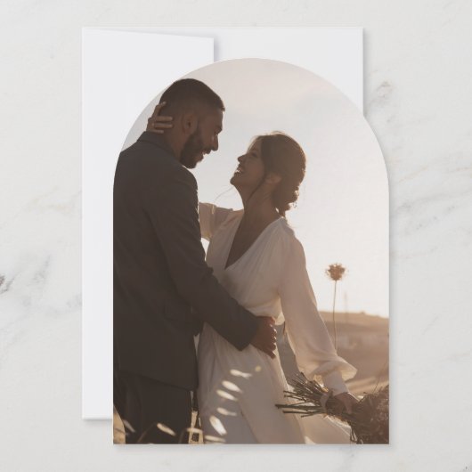 Boho Bohemian Cream Fotoboog Spaanse bruiloft Kaart (Achterkant)